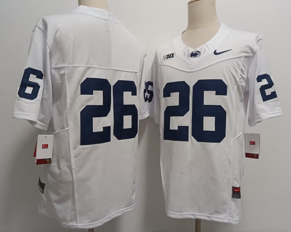 Men PENN STATE NITTANY LIONS #26 Saquon Barkley White 2024 Nike NCAA jersey->ncaa teams->NCAA Jersey
